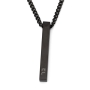 Black Stainless Steel 3D Bar Hebrew Name Necklace - Up To 4 Names - 2