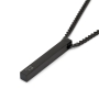 Black Stainless Steel 3D Bar Hebrew Name Necklace - Up To 4 Names - 3