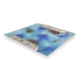 Handcrafted Sterling Silver-Plated Glass Matzah Plate (Blue & Brown) - 3