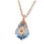 Blue Crystal Star of David Necklace with Gold Filled Wire Wrapping - 5