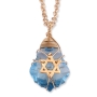 Crystal and Gold Filled Postmodern Star of David Necklace  - 4