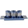 Kiddush Cup Set With Pomegranate Design By Yair Emanuel (Choice of Colors) - 5