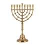 Classy Brass Hanukkah Menorah by Yair Emanuel - 1