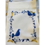 Broderies de France Blue Bird Tablecloth with Optional Matching Challah Cover - 8