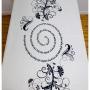 Broderies De France Shalom Aleichem Tablecloth with Floral Design – Black - 1