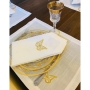 Broderies De France Table Set (6 Napkins & 6 Placemats, Optional Runner) – Gold Butterfly Design - 2