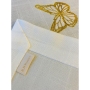 Broderies De France Table Set (6 Napkins & 6 Placemats, Optional Runner) – Gold Butterfly Design - 3