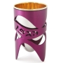 Nickel and 24K Gold Plated Kiddush Cup with Blessing-Various Colors. Caesarea Arts - 2