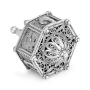 Traditional Yemenite Art Handcrafted Sterling Silver Carousel-Shaped Dreidel With Filigree Design - 2