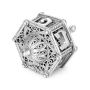 Traditional Yemenite Art Handcrafted Sterling Silver Carousel-Shaped Dreidel With Filigree Design - 4