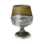 Handmade Ceramic and Sterling Silver-Plated "Jerusalem" Kiddush Cup - 2
