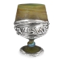 Handmade Ceramic and Sterling Silver-Plated "Jerusalem" Kiddush Cup - 1