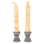 Traditional Yemenite Art Chic Handcrafted Sterling Silver Candlesticks With Filigree Design - 2