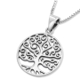 Sterling Silver Women's Ornate Tree of Life Necklace - 3