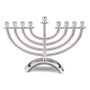 Classic Silver or Gold Plated Hanukkah Menorah - 5