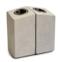 CeMMent Design White Concrete Shabbat Candle Holder - 1