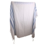 100% Cotton Non-Slip Tallit Prayer Shawl with Light Blue Stripes - 5