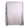 100% Cotton Non-Slip Tallit Prayer Shawl with Gray Stripes - 7
