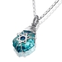 Crystal and Gold Filled Postmodern Star of David Necklace  - 11