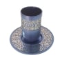 Yair Emanuel Shabbat Blessing Kiddush Cup with Saucer - Variety of Colors - 5