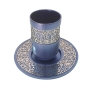 Personalized Shabbat Kiddush Cup with Saucer from Yair Emanuel - 3