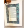 David Fisher Paper Cut Shades of Blue Leafy Pattern Custom Ketubah - 4