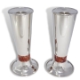 Davidoff Brothers Limited Edition Silver-Plated and Agate Narrow Shabbat Candlesticks - 2
