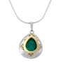 Deluxe Eilat Stone, Silver and Gold Necklace - 1