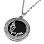 Deluxe 925 Sterling Silver and Onyx Stone Men's Necklace With Thick Hamsa and Elad Kabbalah Pendant - 1