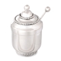 Bier Judaica Deluxe 925 Sterling Silver Honey Dish Set With Beaded Design for Rosh Hashanah - 3