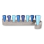 Y. Karshi Designer Anodized Aluminum Hammered Base Blue Cone Hanukkah Menorah - 2