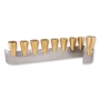 Y. Karshi Designer Anodized Aluminum Hammered Base Cone Hanukkah Menorah (with Brass Candle Holders)  - 2