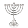 Y. Karshi Designer Anodized Aluminum Hammered Hanukkah Menorah with Round Candleholders - 1