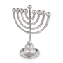 Y. Karshi Designer Anodized Aluminum Hammered Hanukkah Menorah with Round Candleholders - 2