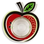 Dorit Judaica Laser Cut Metal Glass Honey Dish (Apple) - 2