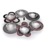 Passover Seder Night Set By Dorit Judaica – Circular Seder Plate With Floral Design and Matzah Tray With Floral and Polka Dot Designs - 2