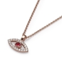 Yaniv Fine Jewelry 18K Gold Evil Eye Diamond Necklace with Ruby Stone - 5