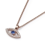 Yaniv Fine Jewelry 18K Gold Evil Eye Diamond Necklace with Sapphire Stone  - 6