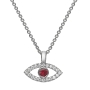 Yaniv Fine Jewelry 18K Gold Evil Eye Diamond Necklace with Ruby Stone - 8