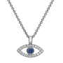 Yaniv Fine Jewelry 18K Gold Evil Eye Diamond Necklace with Sapphire Stone  - 8