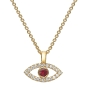 Yaniv Fine Jewelry 18K Gold Evil Eye Diamond Necklace with Ruby Stone - 4