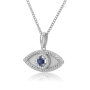 Yaniv Fine Jewelry 18K Gold Evil Eye Pendant with Sapphire Stone - 4