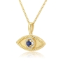 Yaniv Fine Jewelry 18K Gold Evil Eye Pendant with Sapphire Stone - 1