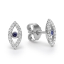 Yaniv Fine Jewelry 18K Gold Evil Eye Earrings with Sapphire Stone - 4
