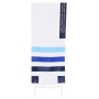 Super Acrylic Shabbat Tallit - Blue Stripes - With Kippah and Bag - 3
