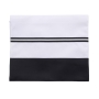Super Acrylic Shabbat Tallit - Black Stripes - With Kippah and Bag - 5