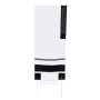 Super Acrylic Shabbat Tallit - Black Stripes - With Kippah and Bag - 3
