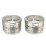 Yair Emanuel Glass Tea Light Holders with Metal Cutout Design - 3