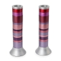 Yair Emanuel Aluminum Stacked Ring Candlesticks - Choice of Colors - 6