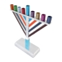 Yair Emanuel Enamel Painted Chabad Hanukkah Menorah - Multicolored - 5